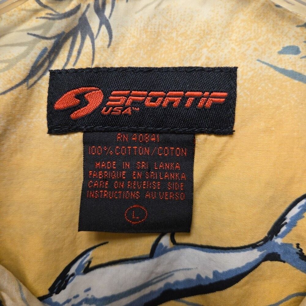 VTG Sportif Men’s Fishing Shirt Large Tropical Fish Print Button Up USA - READ - Picture 9 of 16